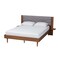 Baxton Studio Hemera Mid-Century Modern Grey Fabric and Wood King Size Platform Bed With Floating Side Table 246-13551-ZORO - alternate 1